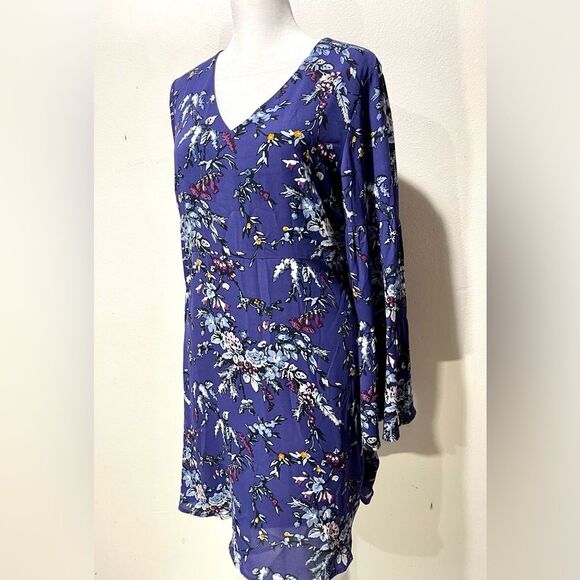 Loft dress floral flare business casual office summer festive purple Women’s 4P - Picture 2 of 10
